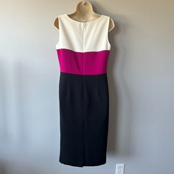 Kasper Colorblock Sheath Dress Size 8 - Picture 3 of 8